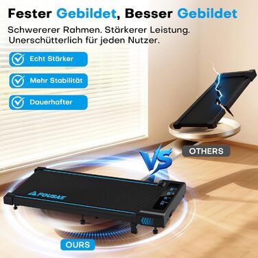 Бігова доріжка для домашнього використання, стіл для бігової доріжки 4-в-1 з нахилом 9, безщітковий двигун 2,5 к.с., килимок для ходьби зі світлодіодним дисплеєм, пульт дистанційного керування, 12 режимів HIIT, витримує до 150 кг, не потребує встановлення