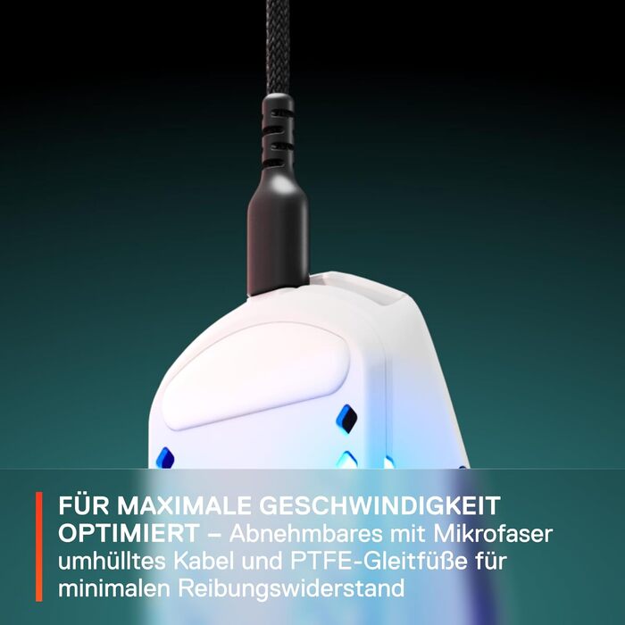 Ігрова миша з отворами на поверхні - Легка, водовідштовхувальна конструкція з пір'я - Оптичний сенсор TrueMove Core з роздільною з