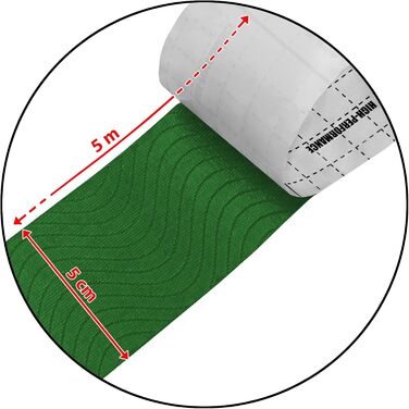 Рулонів кінезіологічної стрічки 5 см х 5 м Багато кольорів Електронна книга Застосування брошури Набір фізіотечок Еластичні водонепроникні стрічки для тонізації м'язів, колір (зелений), 12