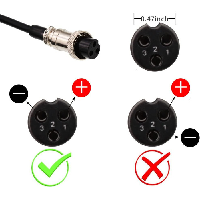 Зарядний пристрій 67,2 В для літієвих акумуляторів 60 В 16S 57,6 В 59,2 В 64 В, 3-контактний вбудований роз&39єм 12 мм, підходить для Kaabo Wolf Warrior 11 Airwheel Q3