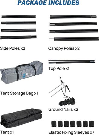 Намет для задньої двері пікапа JOYTUTUS повного розміру, розширювач кузова для пікапів з жорстким або м'яким тентом