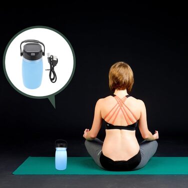 Сонячний чайник Supvox USB для кемпінгу з сонячною зарядкою, легкий, багатофункціональний як чайник і нічник, портативний для пригод на свіжому повітрі, синій, для кемпінгу та походів