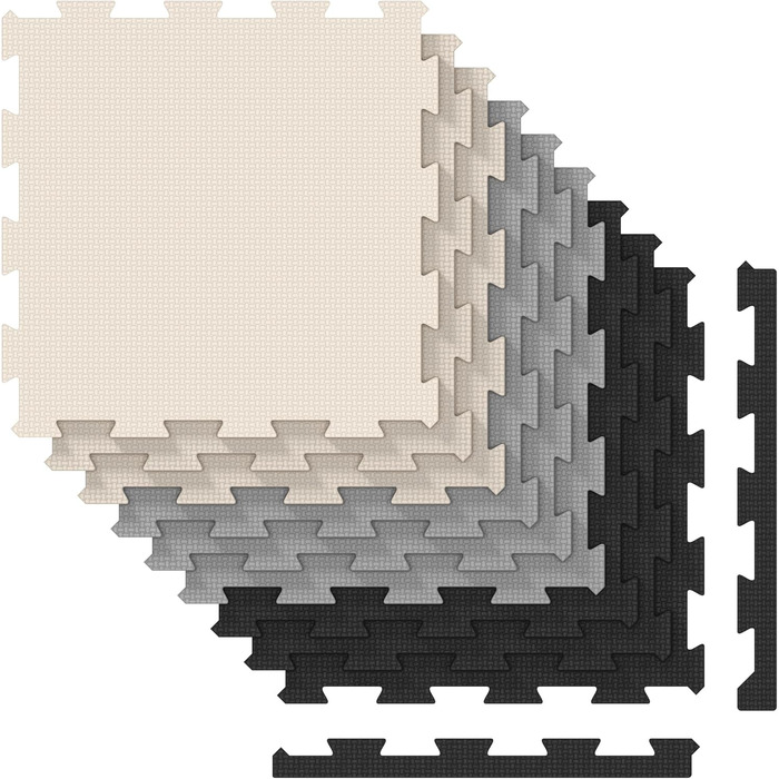 Тварин Головоломка Килимок-головоломка Дитячий килимок Килимок Килимок з пінопласту Килимок для захисту підлоги з хвилястим краєм Нетоксичний Водонепроникний Не ковзає Чорний світло-сірий білий (темно-сірий/світло-сірий/бежевий, 158x158 см), 40 9