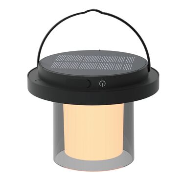 Портативний сонячний світильник для зовнішнього використання, з регульованою яскравістю, вбудовані літієві батареї 1800 мАг, світлодіодний світильник для використання всередині та зовні приміщень, для спальні, вітальні, офісу, для вулиці (Ø 132 x В 100 мм