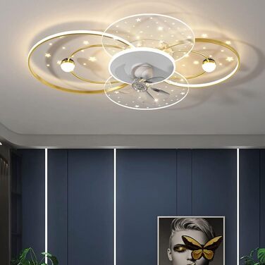 Вт світлодіодний стельовий світильник з можливістю регулювання, стельовий вентилятор зі світлодіодним підсвічуванням, регульованою