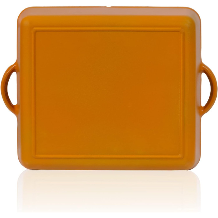 Чавунна емальована жаровня Mahlzeit 10,5 л Сонячний апельсин жаровня 2 в 1 зі сковородою жаровня з кришкою, безпечна для духовки,