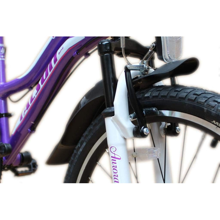 Гірський велосипед Talson 26 дюймів з 21-швидкісним перемикачем швидкостей Shimano, ліхтарями (відповідає німецьким правилам дорожнього руху) та передньою підвіскою (фіолетового кольору)