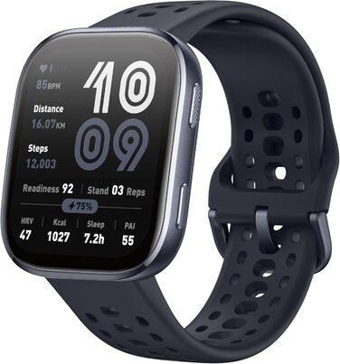Розумний годинник Amazfit Bip 6 46 мм, 14-денний час роботи від батареї, 1.97-дюймовий AMOLED, GPS та безкоштовні карти, штучний інтелект, функція Bluetooth-дзвінків та текстових повідомлень, здоров&39я, фітнес-трекер сну, понад 140 режимів тренувань, 5 а