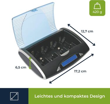 Універсальний пристрій швидкої зарядки/розрядки Velleman для NiMH акумуляторів з РК-дисплеєм та USB-виходом