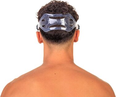 Силіконовий набір для дайвінгу та снорклінгу з маскою та трубкою з системою сухого верху та продувним клапаном, прозорий/синій