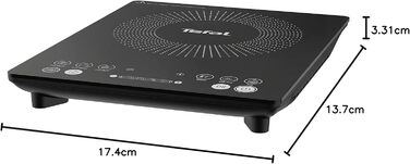 Повсякденна тонка індукційна плита Tefal IH2108 300 - 2100 Вт 6 програм приготування Цифровий дисплей Таймер чорний Slim Unique