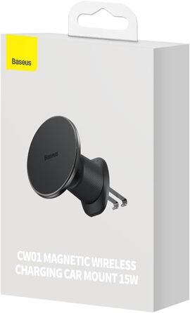 Магнітний автомобільний тримач для телефону Baseus з бездротовою зарядкою CW01 (чорний)