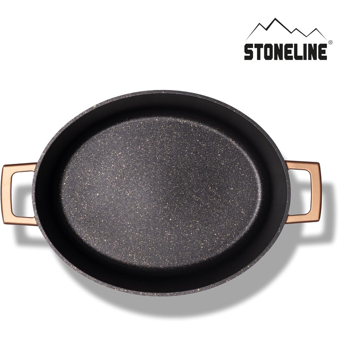 Каструля для запікання з кришкою індукційна 32 см, 6,6 л, лита алюмінієва каструля, покрита частинками справжнього каменю, каструл