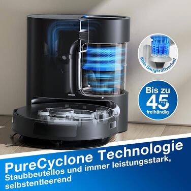 Робот-пилосос ECOVACS DEEBOT N20 PRO Plus з функцією миття підлоги, автоматичною станцією спорожнення, силою всмоктування 8000 Па,