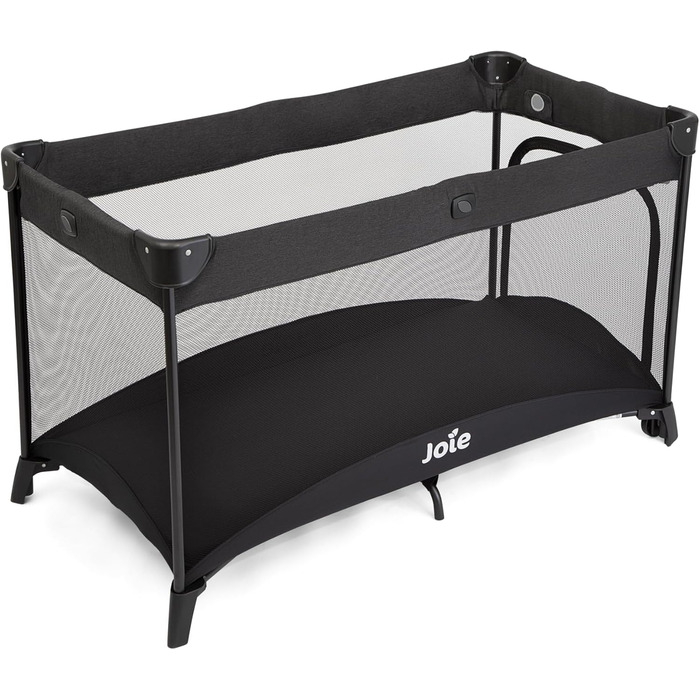 Дорожнє ліжечко Joie Allura 120, компактне, складне, знімне, з блискавкою збоку, з матрацом та сумкою для перенесення, від народження до 3 років (0-15 кг), колір Shale