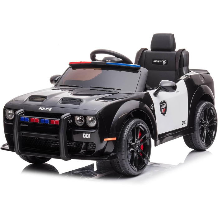 Дитячий транспортний засіб - електромобіль Dodge Challenger з поліцейською ліцензією - акумулятор 12В, 2 двигуни - пульт дистанцій