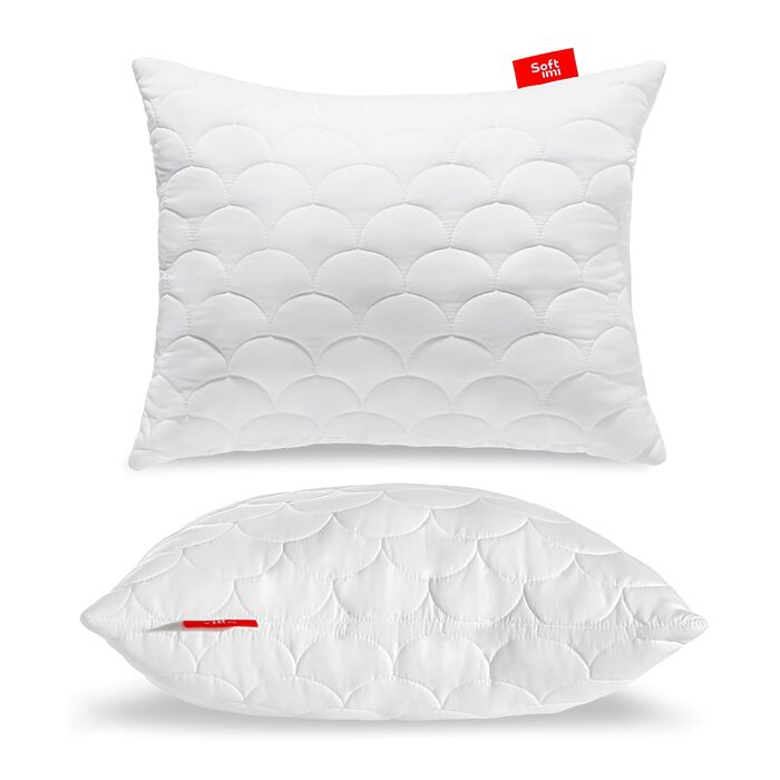 Стьобана подушка преміум-класу 40x50 см, гіпоалергенна - антикліщова - без запаху, готова до використання - з регульованою жорсткістю (40x50 см)