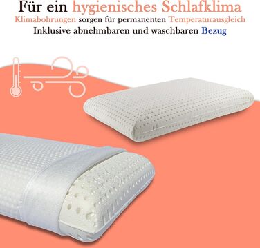 Подушка для шиї 70x35x13 см Ортопедична подушка для шиї з в&39язкопружної піни з ефектом пам&39яті. Подушка з піни з ефектом пам&39яті з чохлом, який можна прати. Гіпоалергенна та стійка до кліщів подушка, висотою 13 см.