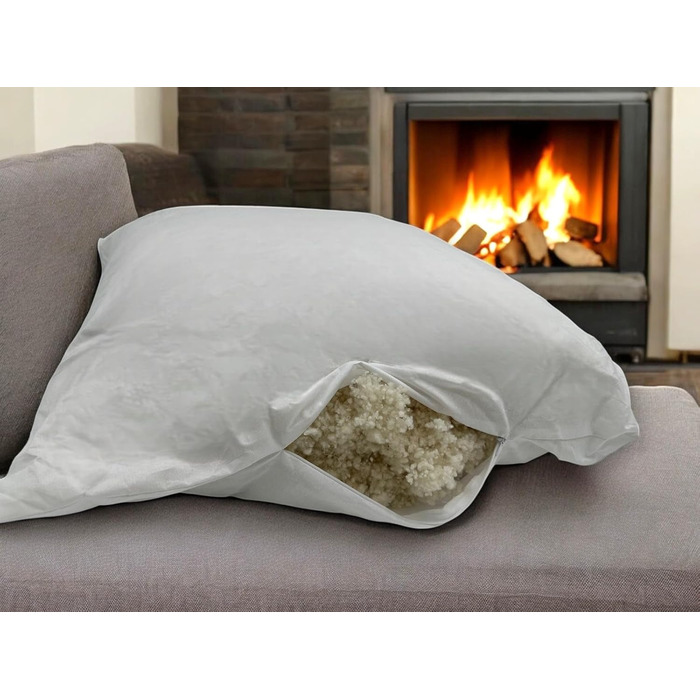 Подушка 80x80 см Високоякісна подушка для сну з вовняним наповнювачем та бавовняним чохлом Зручна, дихаюча та підходить для використання цілий рік