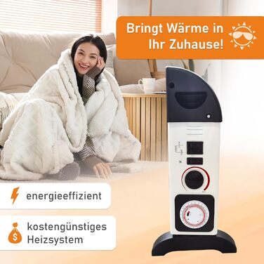 Електричний обігрівач LEMODO 2000 Вт Портативний конвекторний обігрівач з 3 рівнями потужності (750 Вт/1250 Вт/2000 Вт) Енергозберігаючий електричний обігрівач Безгазовий та безмасляний опалювальний пристрій Портативний електричний радіатор з таймером та 