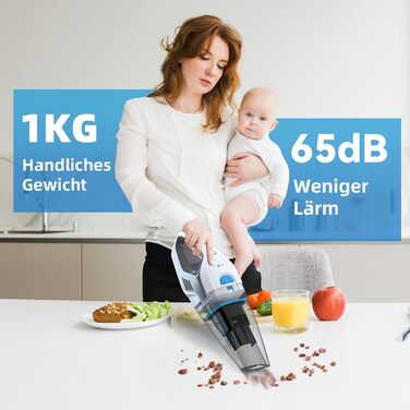 Переможець тесту ручного пилососа Anktel 14,8V 9700Pa з зарядною станцією Ручний пилосос без мішка для збору пилу з миючим фільтро