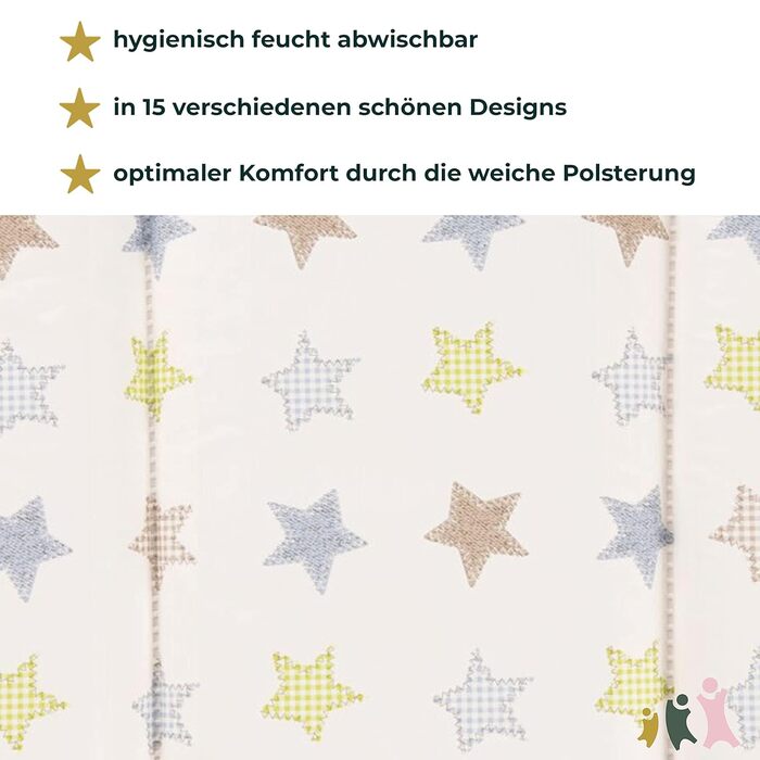 Пеленальний килимок Lilly Розмір 52 x 75 см Підходить для пеленального блоку Clarissa та інших пеленальних столиків Піднятий край