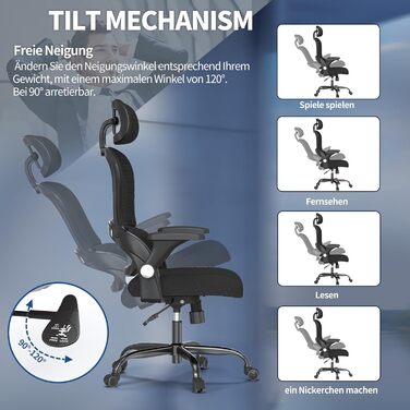 Ергономічне офісне крісло TRALT, до 150 кг, сітка, чорний