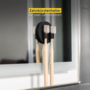 Високоякісний тримач для зубних щіток чорного кольору з силіконової самоклейки як органайзер для ванної кімнати та прикраса тримач