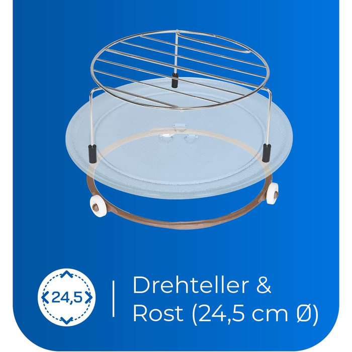 Мікрохвильова піч Exquisit MW717-070G срібло Мікрохвильова піч з грилем Гриль 900 Вт Поворотний стіл 245 мм Ø Місце для приготування їжі 20 літрів Лаковані 5 рівнів потужності Програма розморожування Таймер Мікрохвильова піч Гриль Срібло