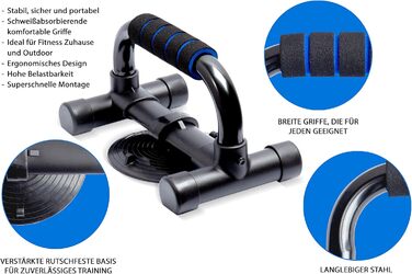 Ручки для віджимань - Протиковзке покриття - Суцільнометалеві перекладини для віджимань - Ручки та стійки для віджимань - Фітнес-обладнання для калістеніки для дому та на свіжому повітрі