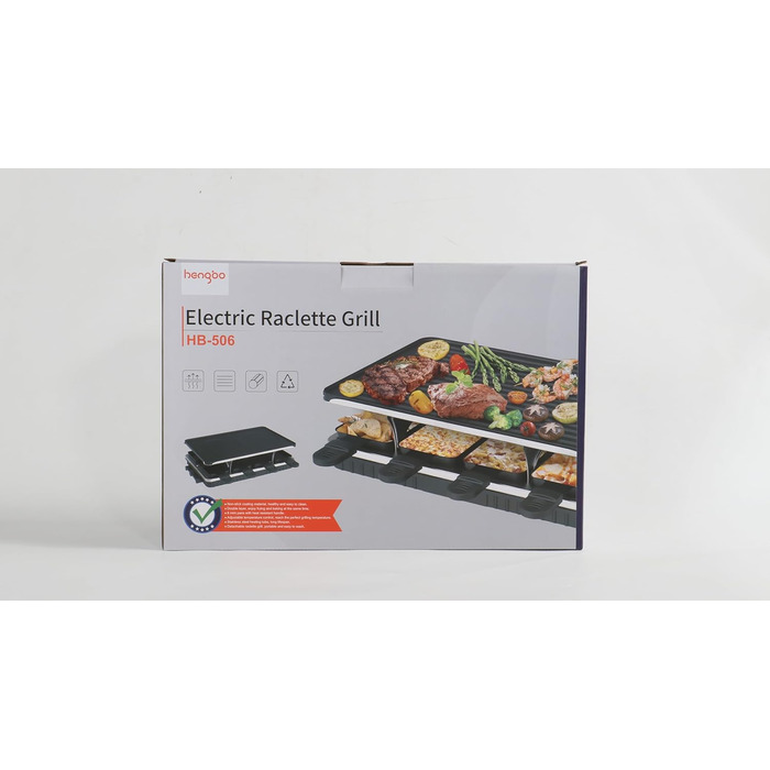 Раклетний гриль 2-в-1 Електричний настільний гриль на 8 осіб Двостороння пластина для гриля з антипригарним покриттям Електричний гриль Бездимний раклет з 8 міні-раклетами та 8 скребками Можна мити в посудомийній машині 1300 Вт Двостороння сковорода-гриль