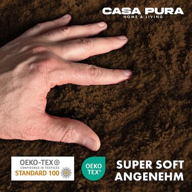 Килимок для ванної casa pura коричневий м'який, пухнастий килимок для ванної кімнати в кошлатому вигляді, килимок для ванни нековз