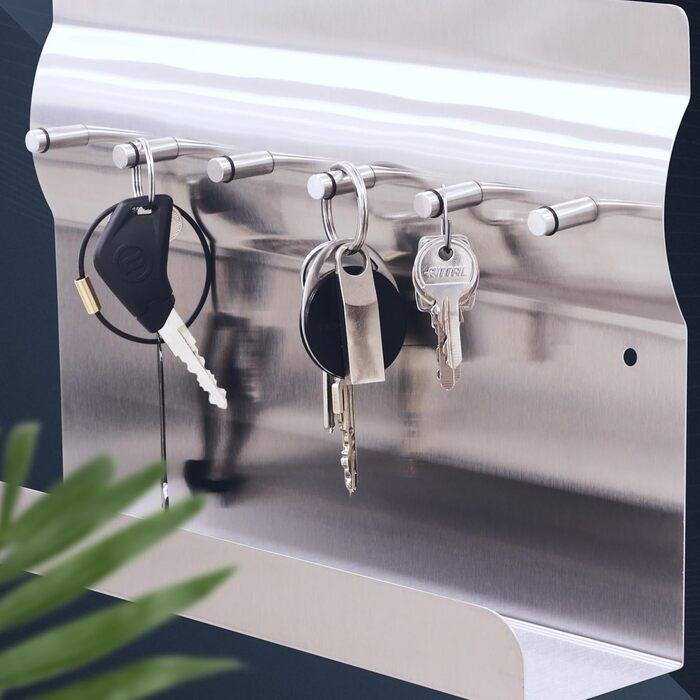 Дошка для ключів RICOO з полицею, MB6001, зберігання ключів, дошка для ключів, магнітна дошка, нержавіюча сталь, 30x7x20, дошка ог