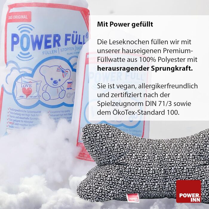 Подушка для читання 43 x 23 см Велика подушка для шиї Подушка для читання, яку можна прати (чорна - класична)