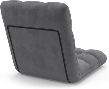 Розкладне підлогове крісло Garance на 15 позицій, велюр, антрацитово-сірий колір