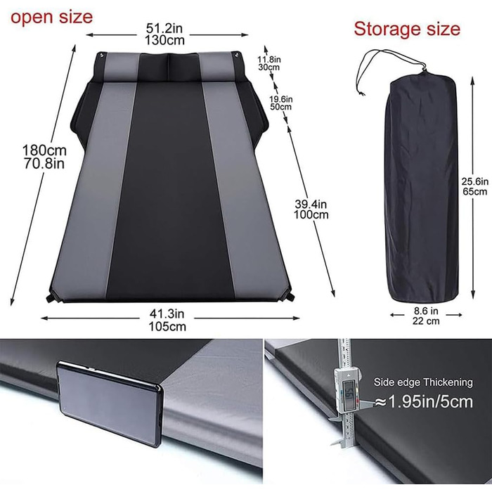 Надувний матрац для автомобіля, для KIA Sorento 2013-2023 2024 2025 Надувний матрац для заднього сидіння/багажника автомобіля Надувні матраци для автомобіля Надувний матрац для кемпінгу, звичайний A