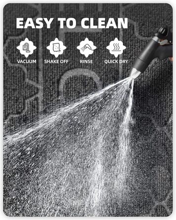 Килимок для входу Color G Welcome, 45x75 см, чорно-сірий, для вулиці, килимок для бруду, що миється, водонепроникний килимок для входу, садовий, чорно-сірий, 45 x 75 см