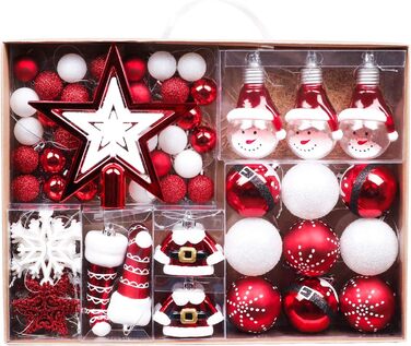 Різдвяні кульки 70 шт червоні Valery Madelyn