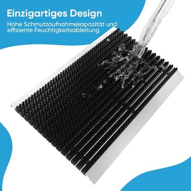 Вуличний алюмінієвий килимок для дверей з чорними щітками, килимок для збору бруду 40 x 60 см, вуличний килимок для дверей, алюмінієвий килимок для дверей, килимок для вулиці, скребок для взуття для входу в будинок, килимок-щітка для вулиці, килимок для д