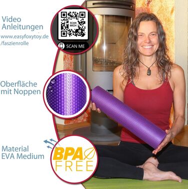 М&39який фасційний валик для масажу спини та хребта розгинач спини Ø9,5 см x 43 см, йога, пілатес, фасційний піноматеріал для болю в шиї та спині, терапія тригерних точок