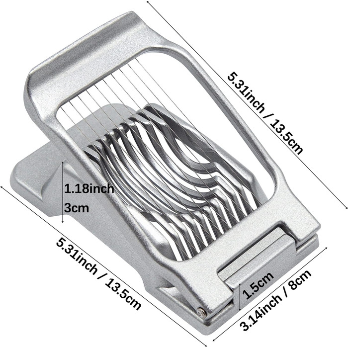 Яйцерізка, Професійний роздільник яєць Ріжучі дроти з нержавіючої сталі Посудомийна машина Безпечна, стабільна алюмінієва Інструме