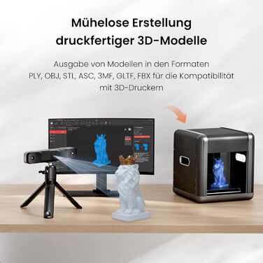 Сканер Revopoint Range 2 для 3D-друку, точність 0,1 мм, кольорова камера RGB, підтримує сканування тіла та обличчя, зворотне проек