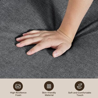 Місний диван-ліжко Xbro, крісло-ложок з регульованою спинкою та 2 подушками, крісло з функцією сну для невеликих квартир (темно-сірий), 2-