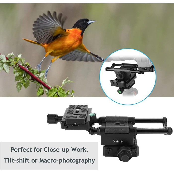 Повзунок Diyeeni Focus Rail, повзунок макрофокусування для панорамної та макрозйомки, макрорейка стабілізатора штатива для UNC1/4, отвір для гвинта 3/8 дюйма, чорний