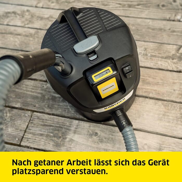 Акумуляторний пилосос для сухої золи Krcher 18 В AD 2 Akku ідеально підходить для чищення камінів і пелетних печей, вогнетривкий м