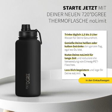 Термос для води 720DGREE з нержавіючої сталі 950 мл noLimit фруктовий інфузер - герметичний, підходить для газованих напоїв, без BPA - ізольований пляшка з кришкою, що закручується, для спорту, активного відпочинку, фітнесу спортивна кришка 950 мл 01 Онік
