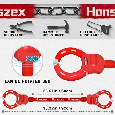 Замок для самокатів та велосипедів, протикрадіжний замок 92 см, яскравий замок-наручник, високий рівень безпеки з ключем, аксесуари для електросамокатів та електровелосипедів (Колір однотонний, колекція Getaway Solids)