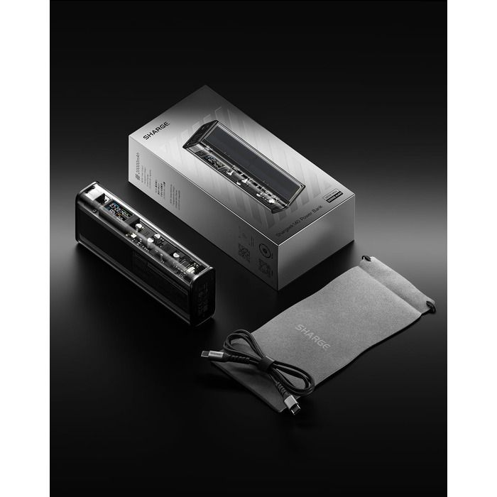 Прозорий Powerbank USB-C USB-A порти з розумним дисплеєм, ноутбук зовнішні акумулятори для мобільних телефонів для iPhone 16/15/14