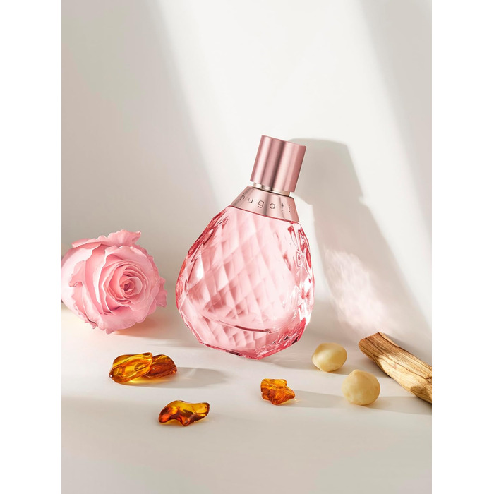 Жіночі парфуми bugatti Felicit Eau de Parfum 100 мл Квіткові жіночі парфуми з літніми нюансами бергамоту, троянди, макадамії, мускусу та сандалового дерева Жіноча парфумерна вода для жінок, квітковий та свіжий рожевий