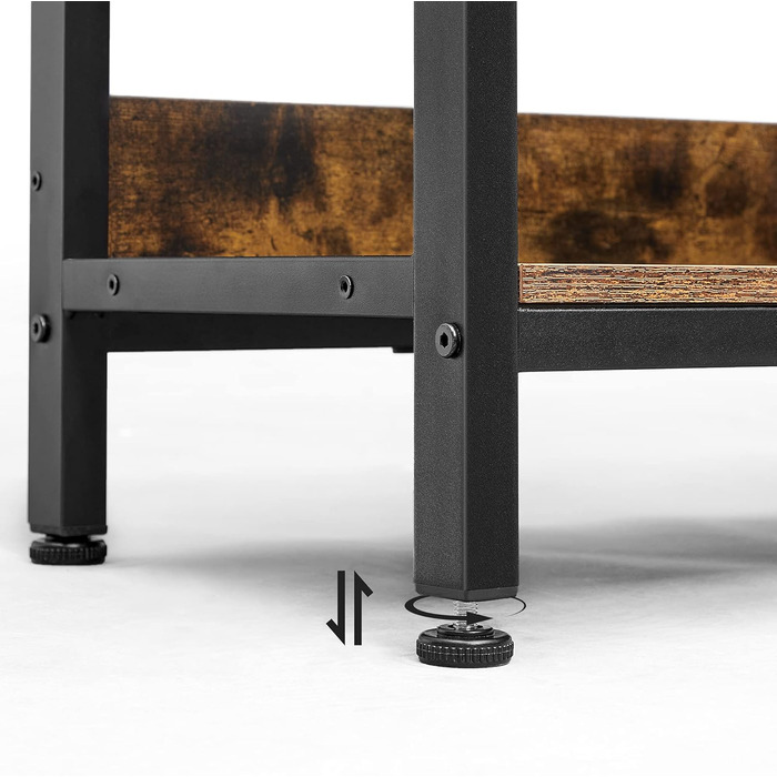 Рівнева полиця, книжкова шафа, окремостояча полиця з 6 відділеннями, для вітальні, спальні, кабінету, кухні, 33 x 120 x 80 см, вінтажний коричнево-чорний LLS104B01 33 Г x 120 Ш x 80 В см Вінтажний коричневий чорнильний, 2-